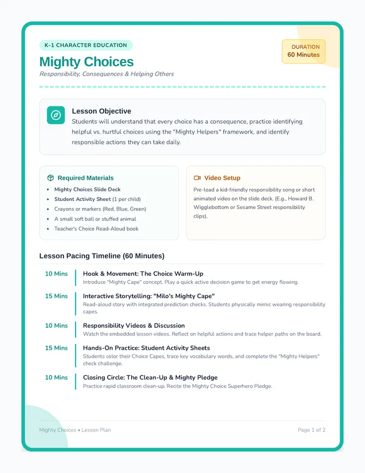 Mighty Choices Teacher Guide