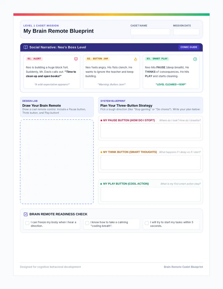 Brain Remote Mission Sheet
