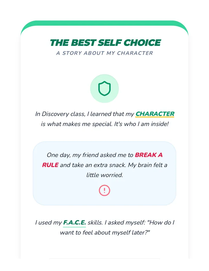 The Best Self Choice Social Narrative