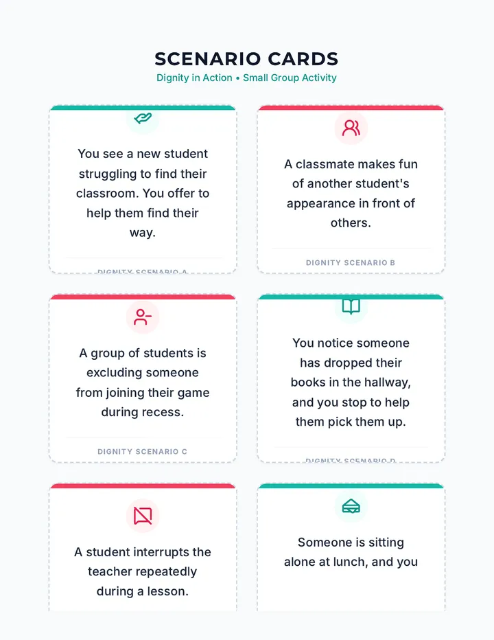 Scenario Cards Worksheet