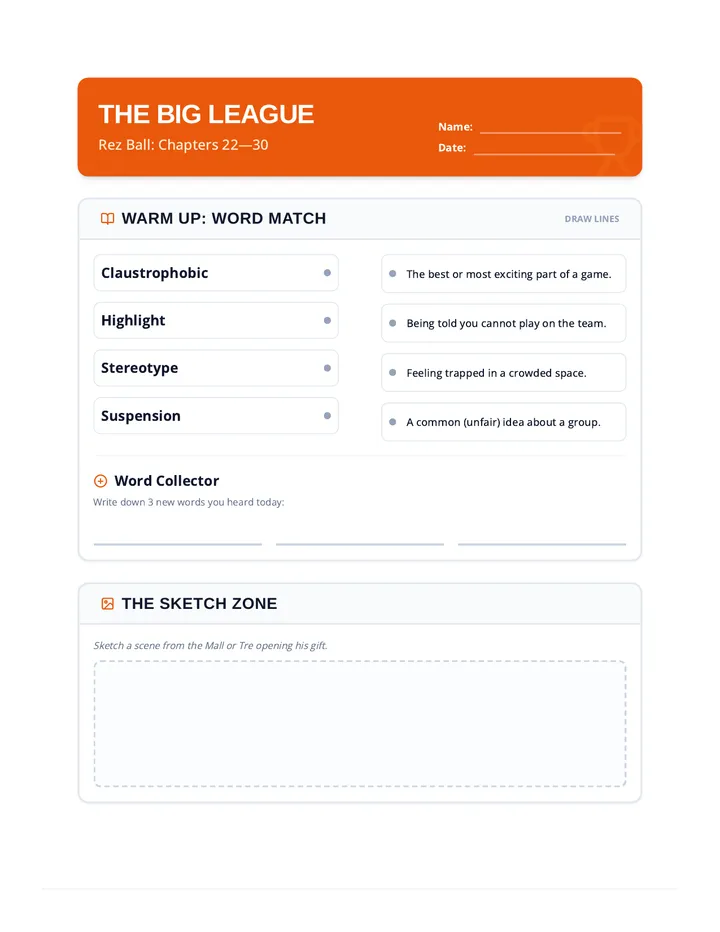 Big League Notes Worksheet