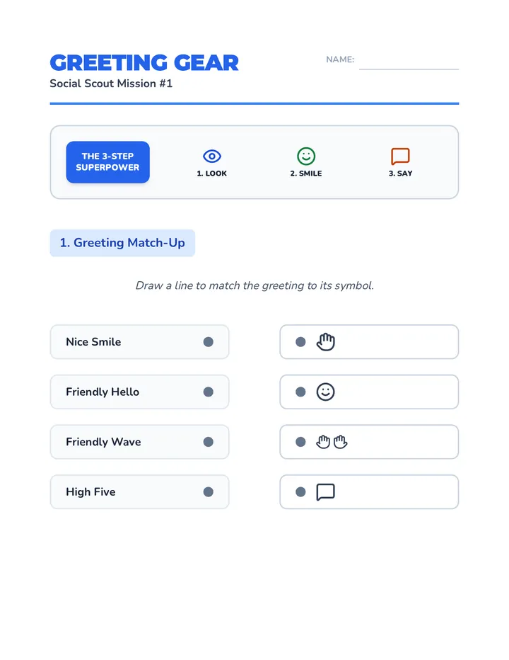 Greeting Gear Worksheet