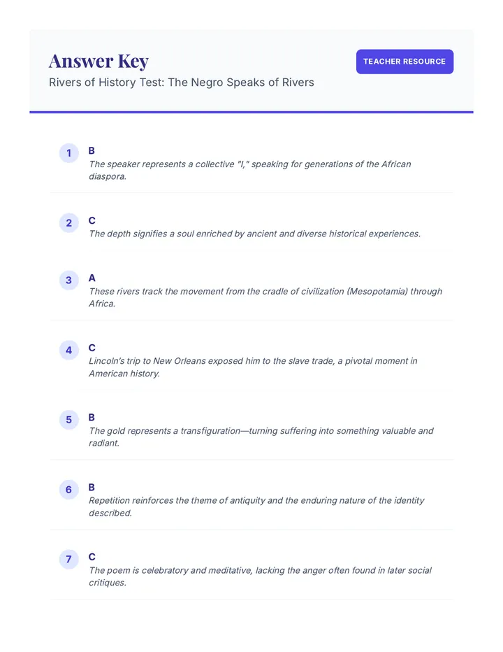 Rivers of History Answer Key