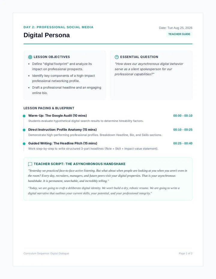 Digital Footprint Teacher Guide