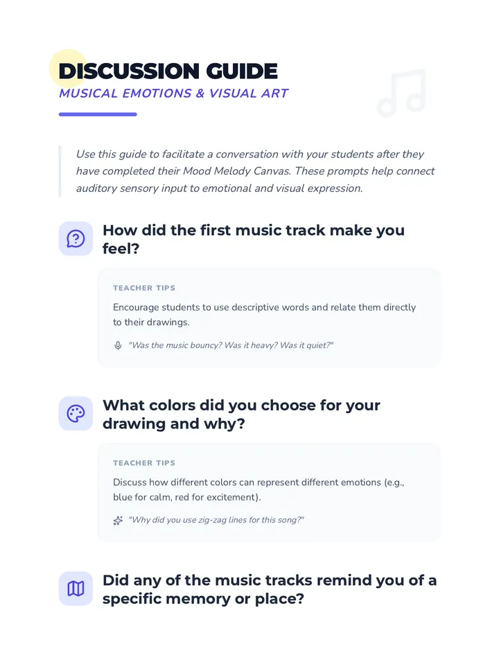 Sound Colors Discussion Guide