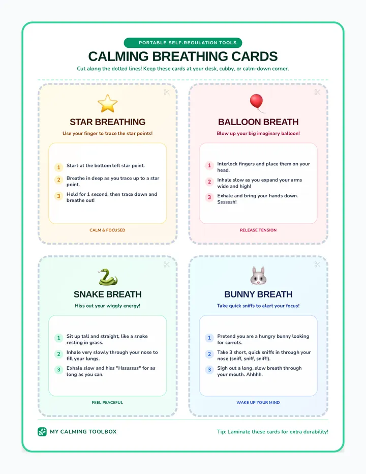 Calming Breathing Cards