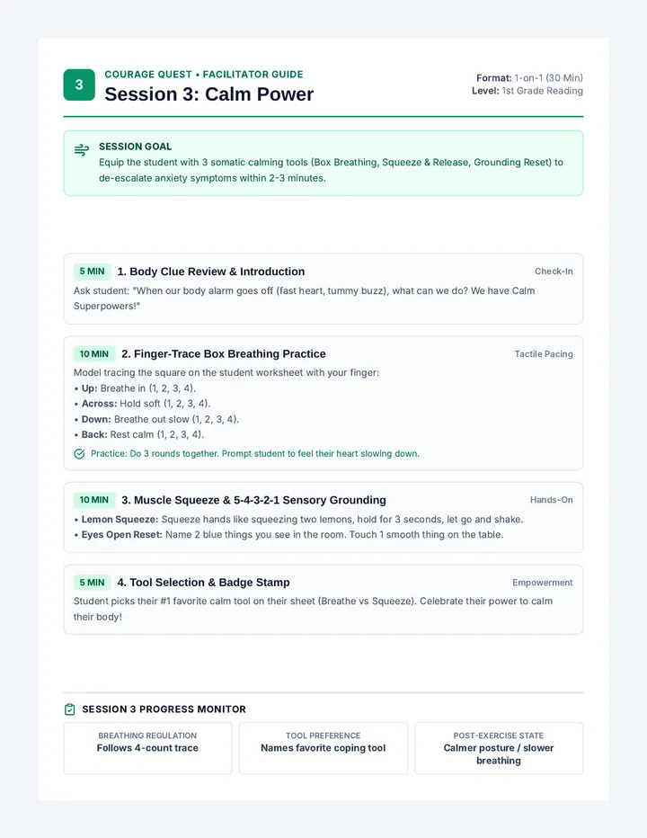 Calm Power Session Plan