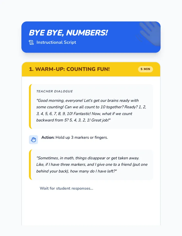 Bye Bye Numbers Script