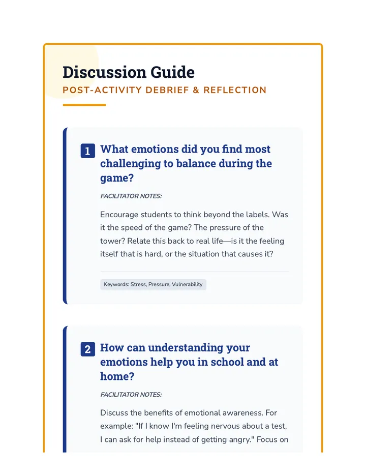 Balance Challenge Discussion Guide
