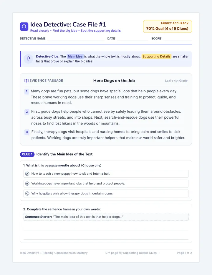 Idea Detective Worksheet
