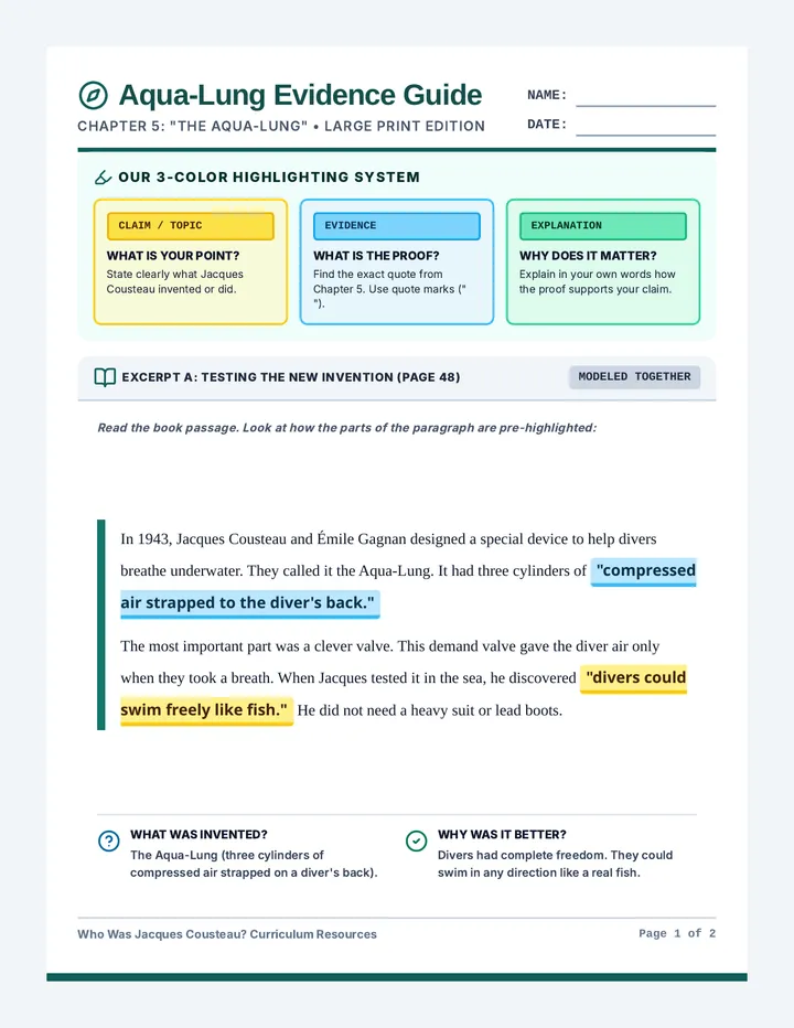 Aqua Lung Evidence Guide