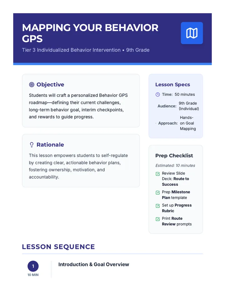 Mapping Behavior GPS Lesson Plan