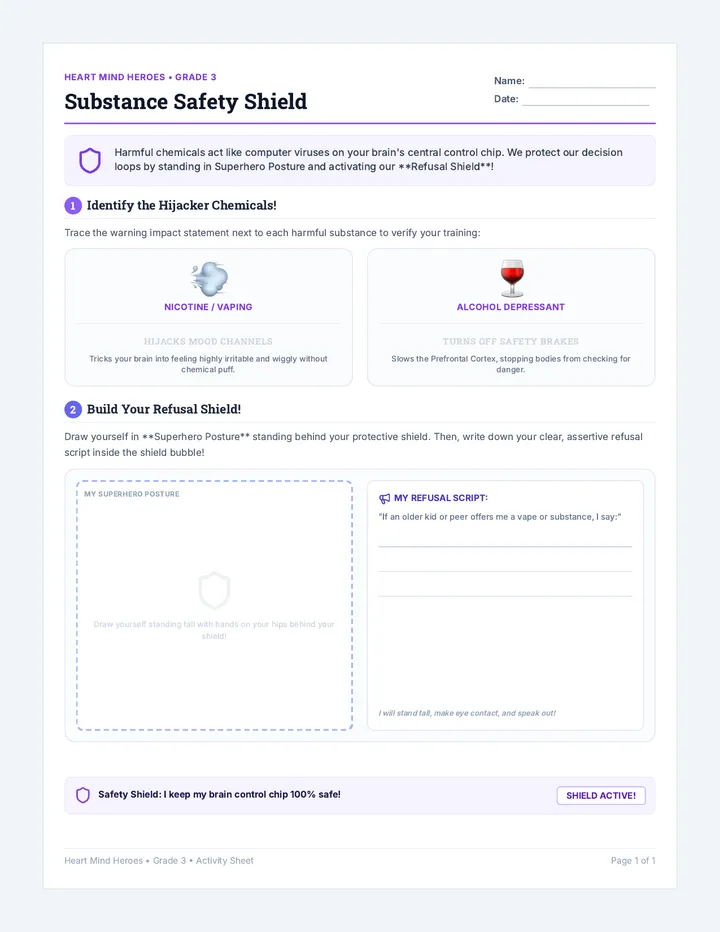 Substance Safety Shield Worksheet