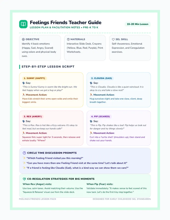 Feelings Friends Teacher Guide