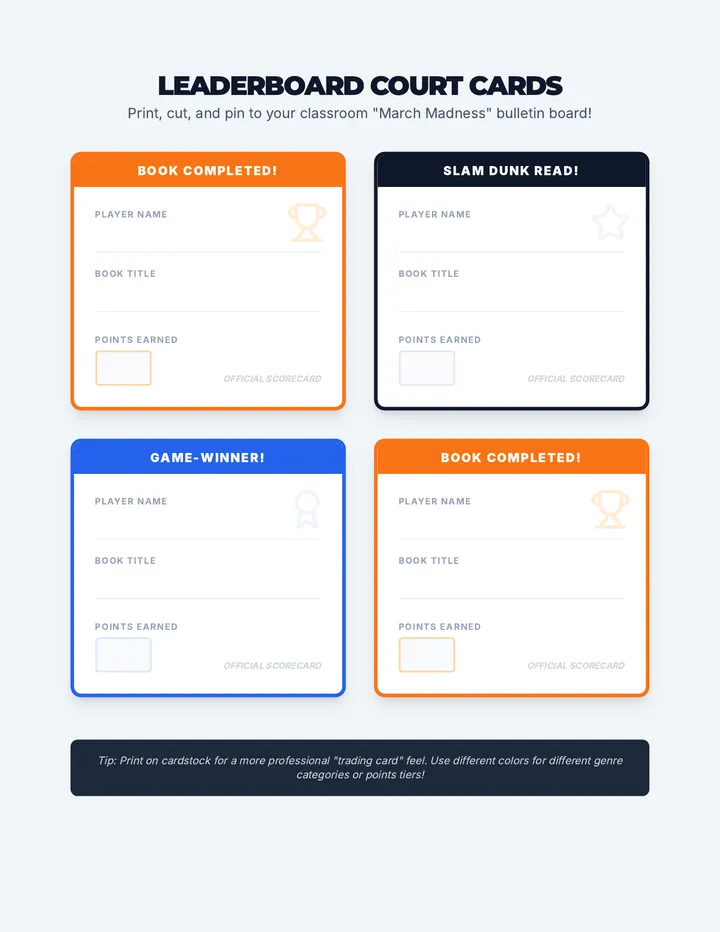 Leaderboard Court Cards