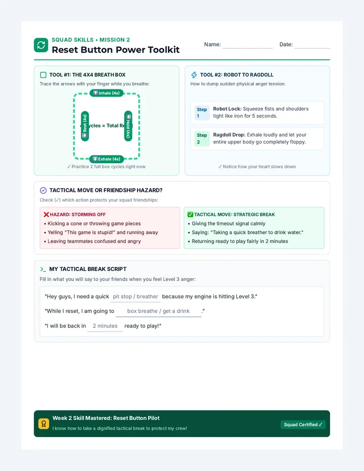 Reset Button Toolkit Worksheet