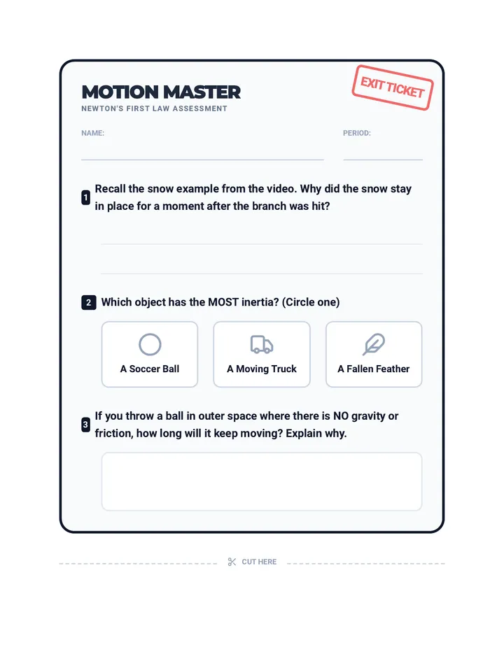 Motion Master Exit Ticket