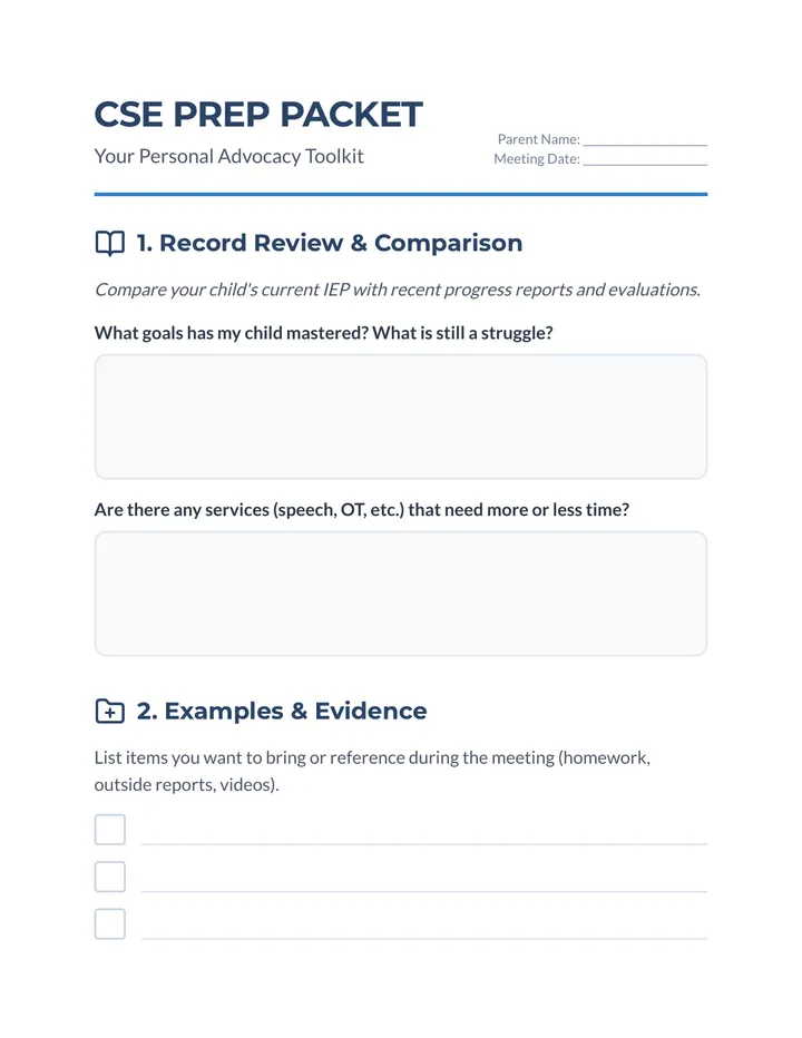 CSE Prep Packet