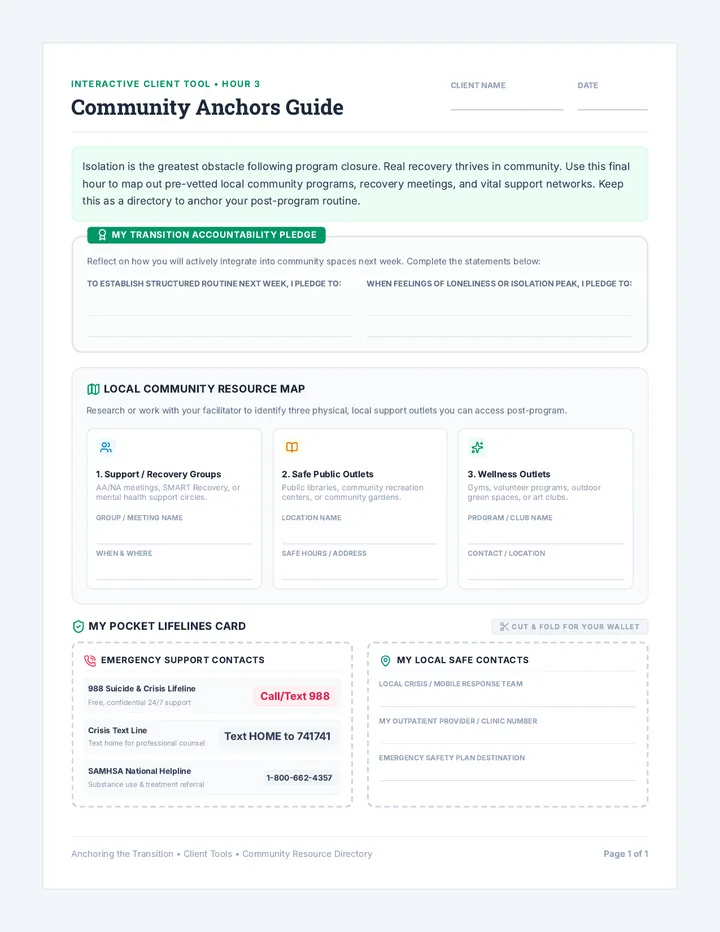 Community Anchors Worksheet