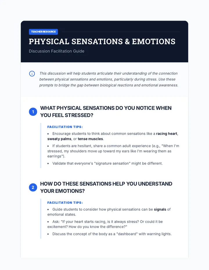 Sensation Signals Discussion Guide