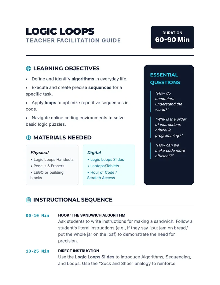 Logic Loops Teacher Guide