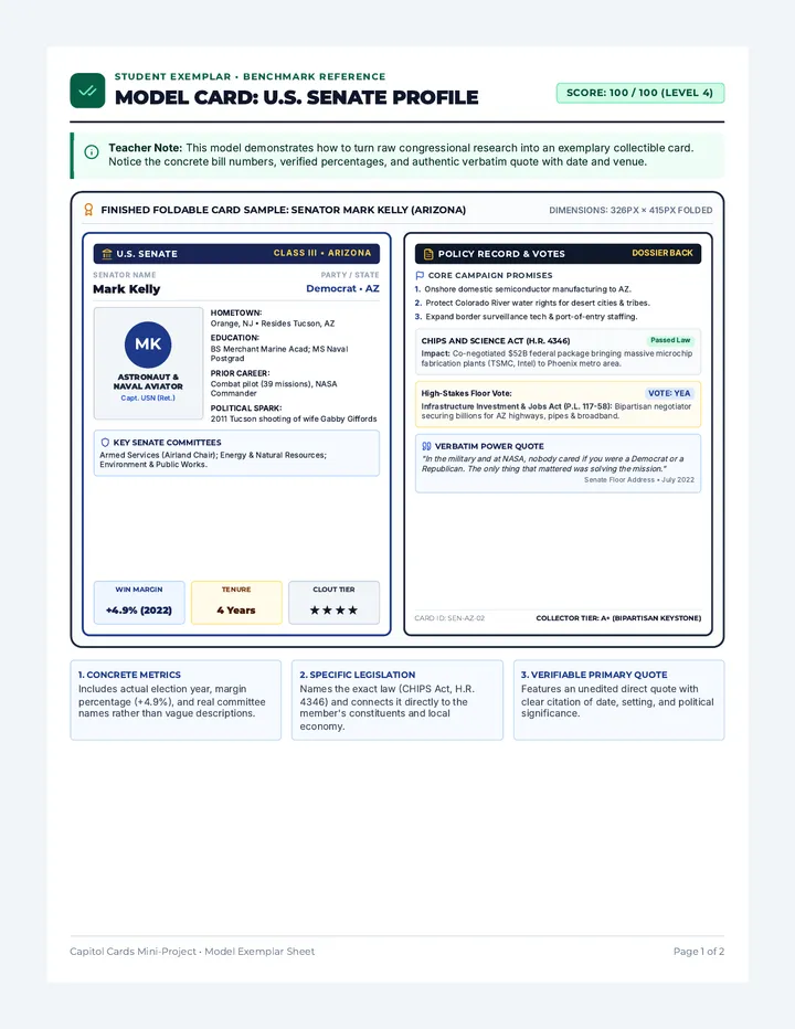 Capitol Cards Sample Handout