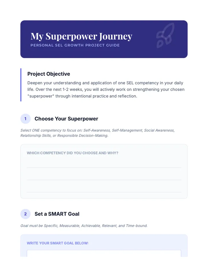 Personal SEL Growth Project Guide