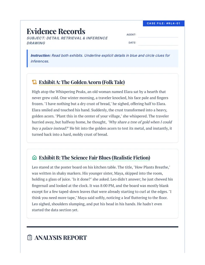 Evidence Records Worksheet