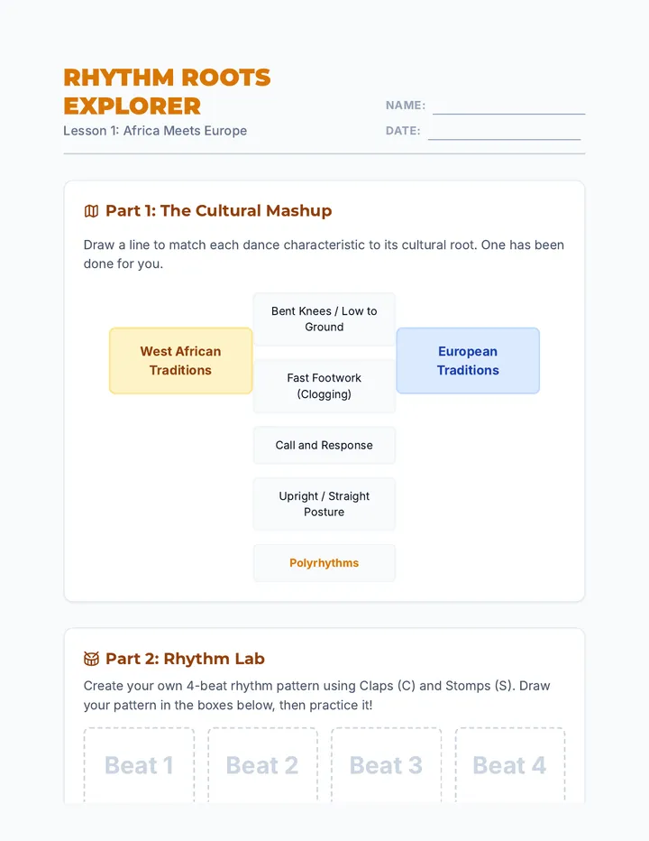 Rhythm Roots Worksheet