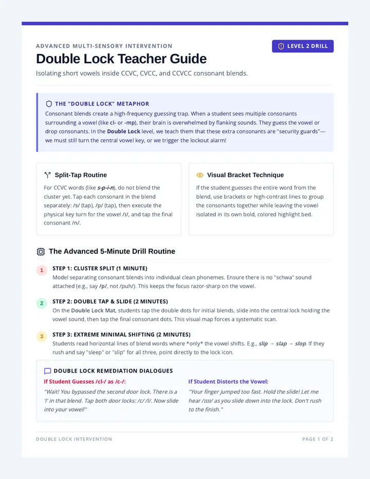 Double Lock Teacher Guide