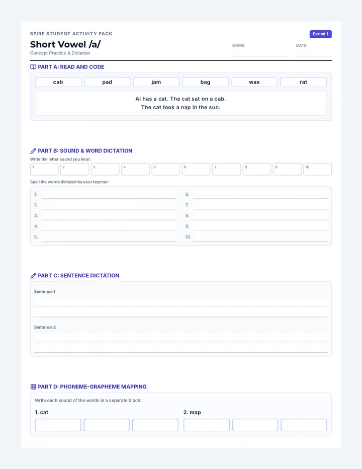 Phoneme Pilots Student Workbook