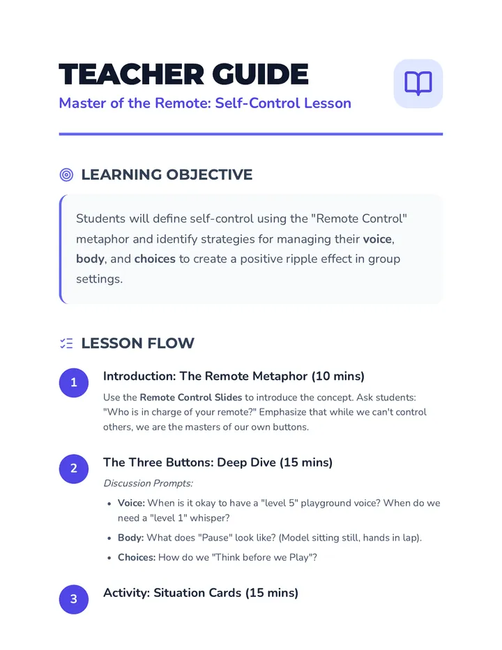 Remote Control Teacher Guide