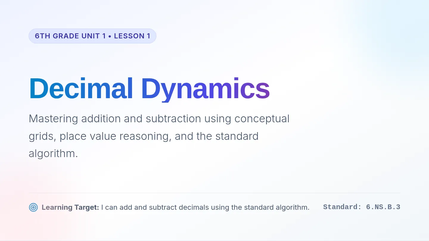 Decimal Dynamics Slides