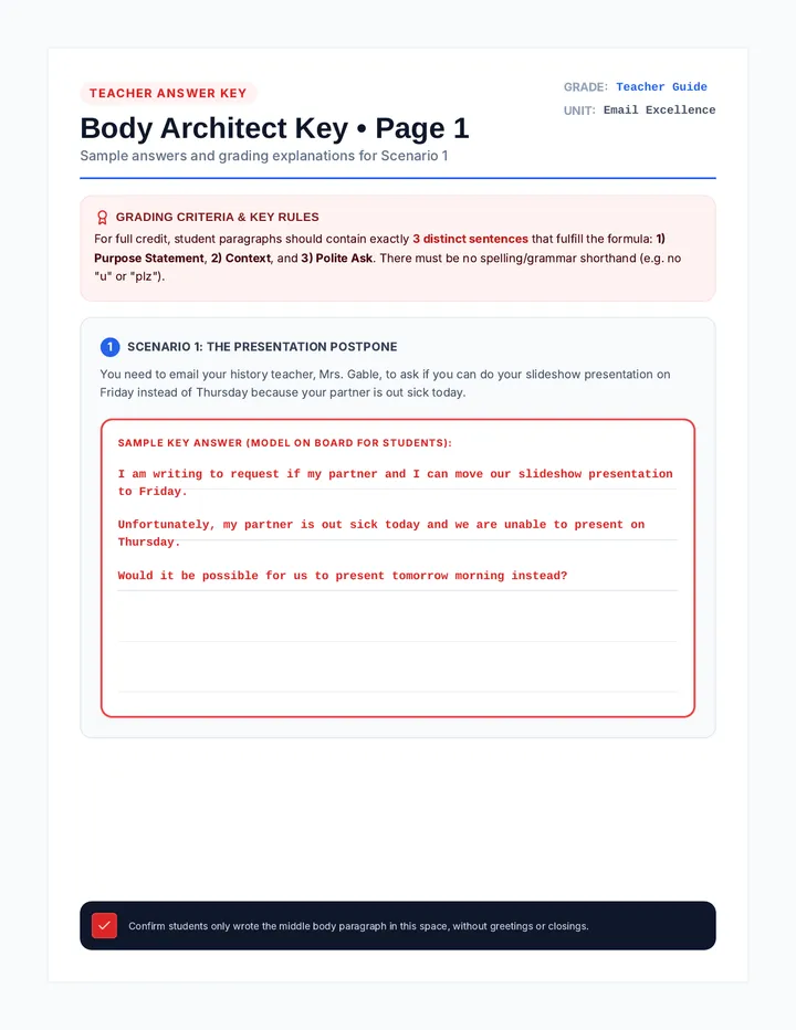 Body Worksheet Answer Key