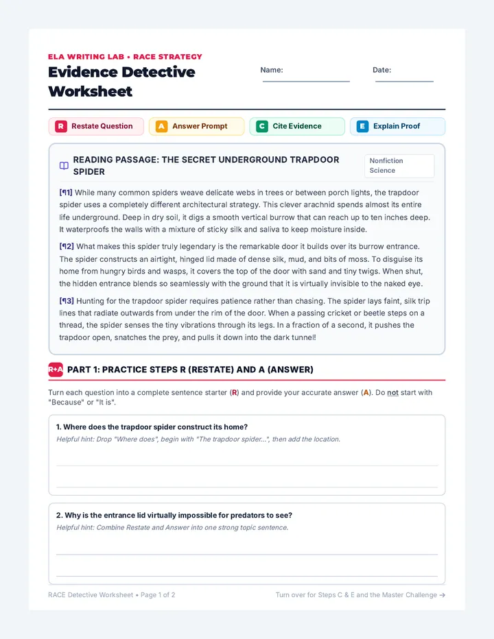 RACE Detective Worksheet