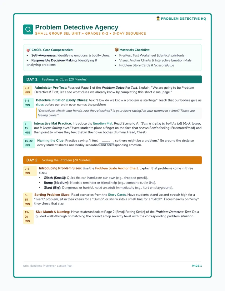 Problem Detective Lesson Plan
