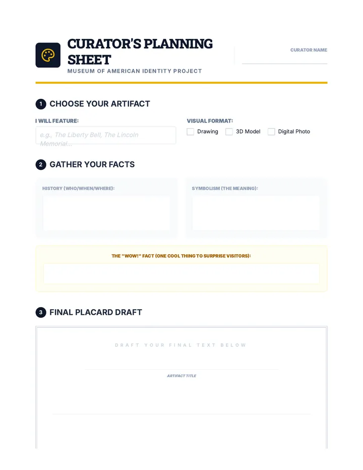 Museum Exhibit Planning Worksheet