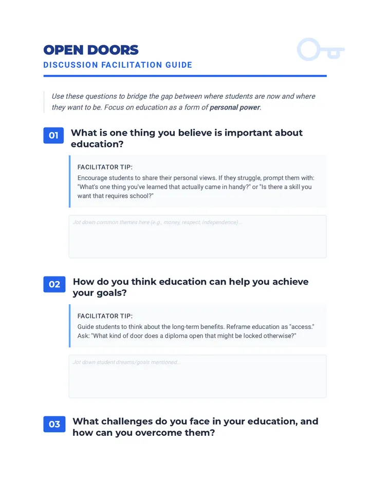 Open Doors Discussion Guide