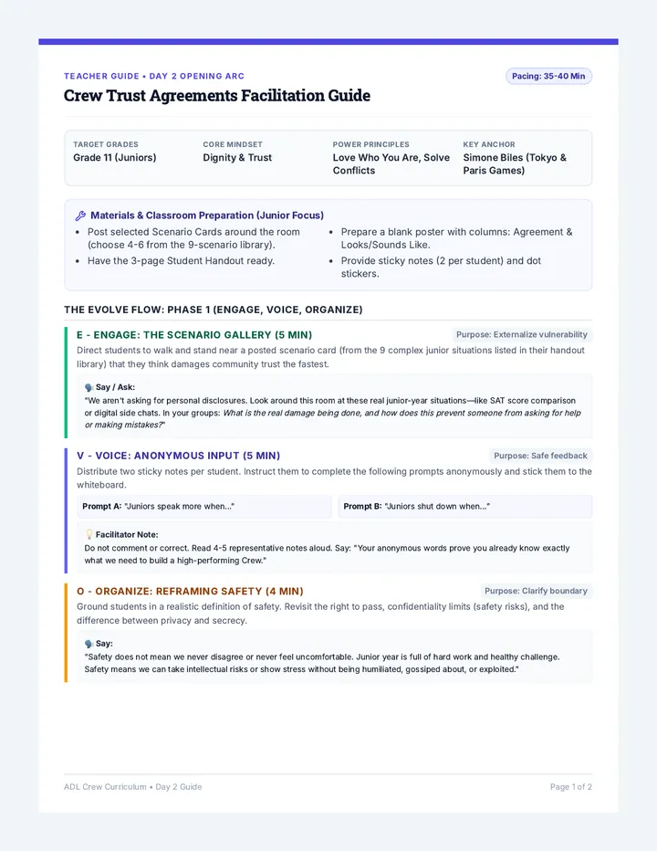 Crew Trust Teacher Guide