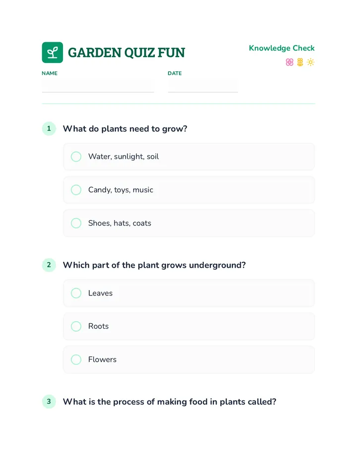 Gardening Knowledge Check Quiz