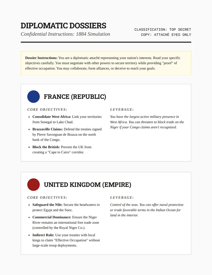 Diplomatic Dossiers Handout