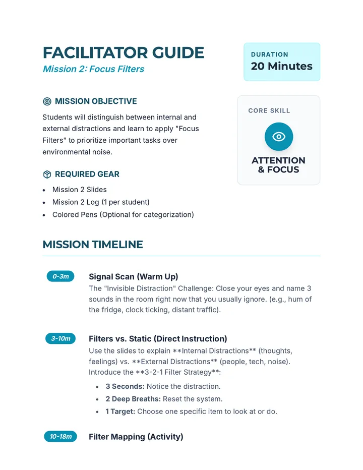 Focus Filters Facilitator Guide