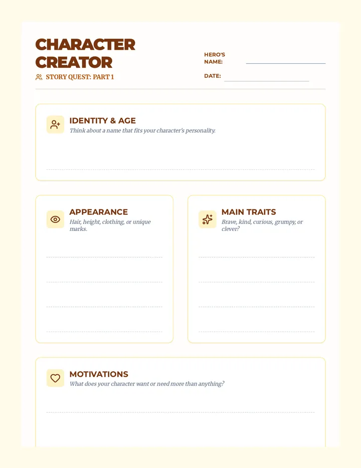 Character Creation Worksheet