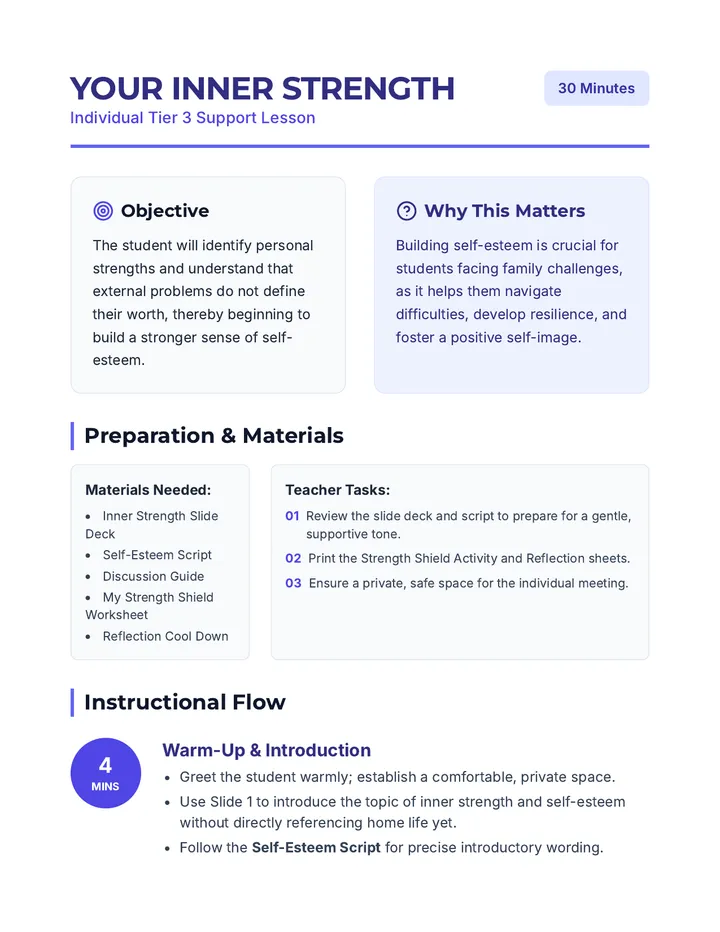 Inner Strength Lesson Plan