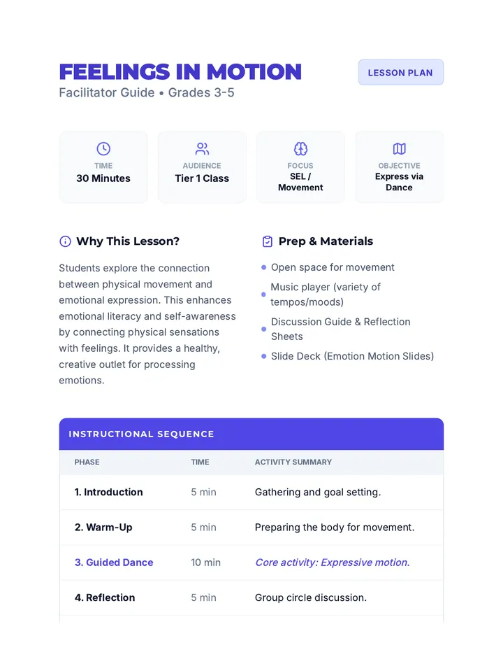 Feelings in Motion Facilitator Guide