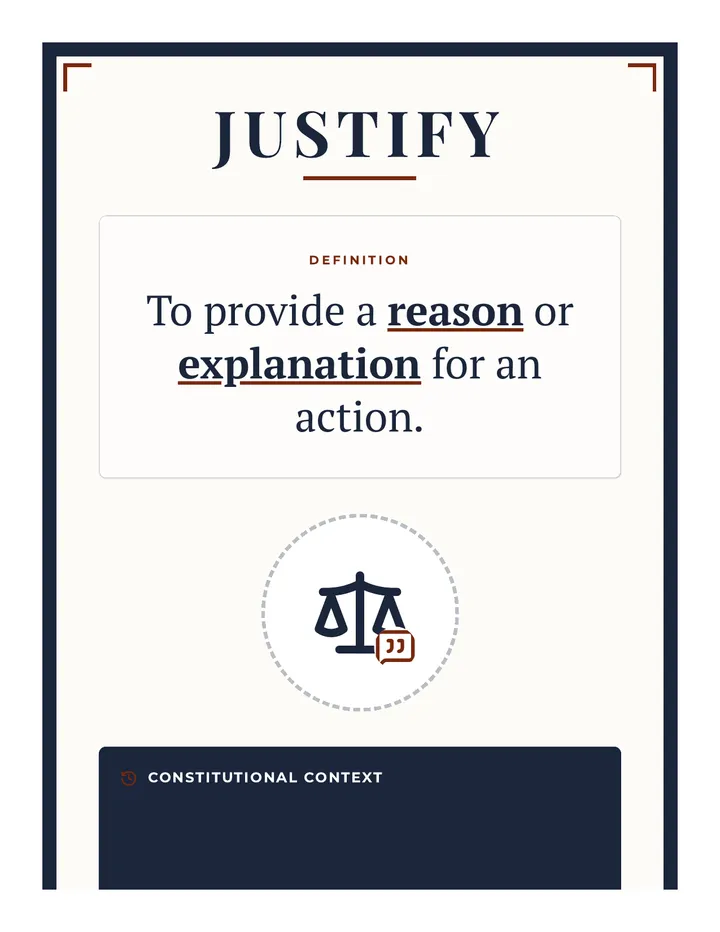 Justify Vocabulary Poster