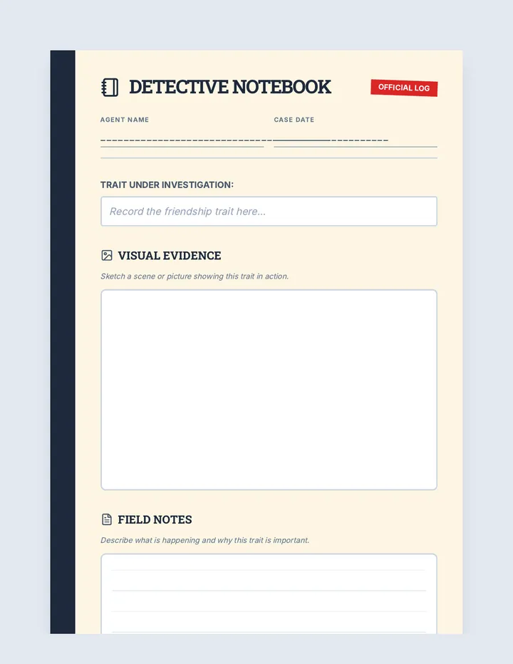 Detective Notebook Template