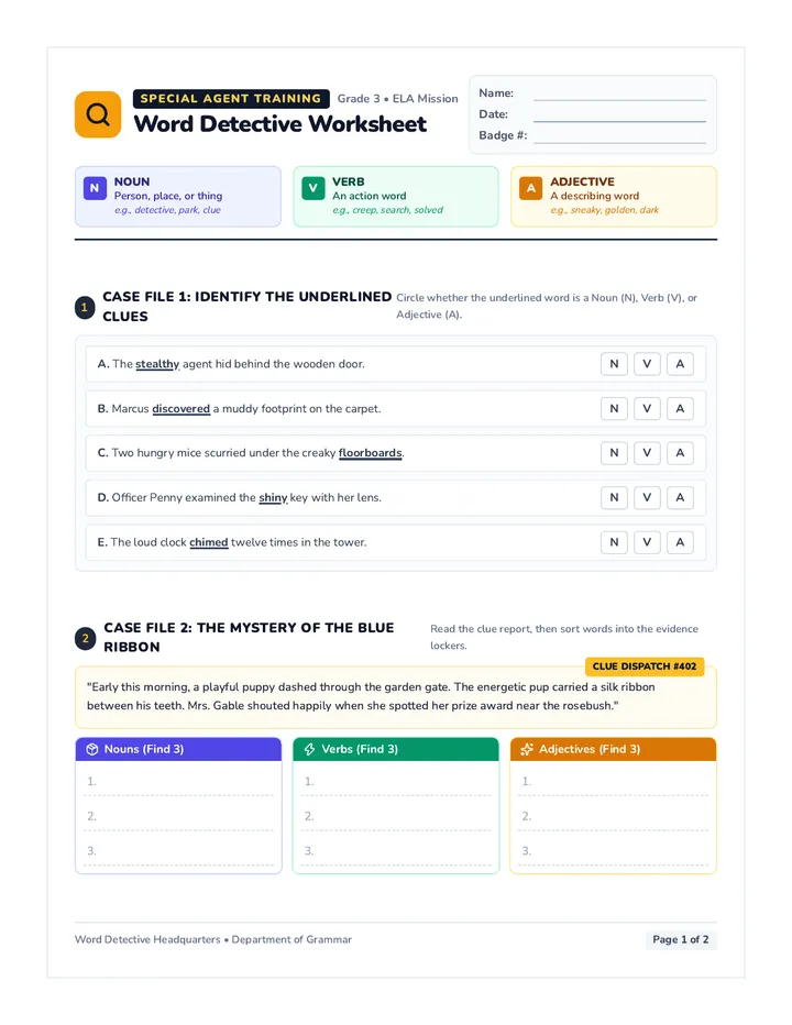 Word Detective Worksheet