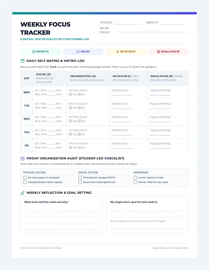 Weekly Focus Tracker
