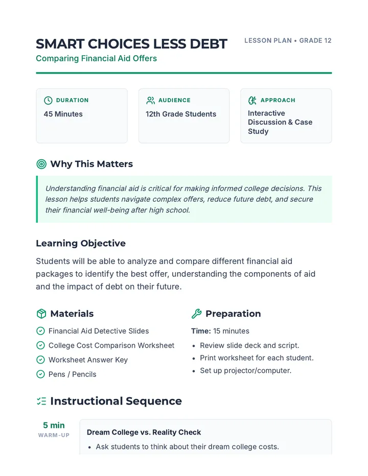 Aid Detective Lesson Plan